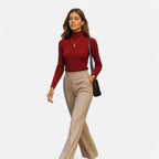 Slim Fit Long Sleeve Ribbed Turtleneck Sweater