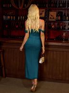 Off Shoulder Ruched Zipper Back Bodycon Dress