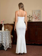 Solid Ruched Bodycon Formal Dress